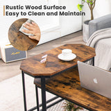 NNECW Slim Night Table with Wooden Tabletop for Living Room