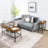 NNECW Slim Night Table with Wooden Tabletop for Living Room