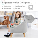 NNECW Toddler Single Sofa Chair with Matching Stool for 3-5 Years Old-Grey