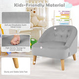 NNECW Toddler Single Sofa Chair with Matching Stool for 3-5 Years Old-Grey