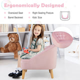NNECW Toddler Single Sofa Chair with Matching Stool for 3-5 Years Old-Pink
