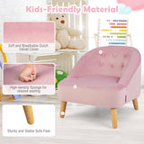 NNECW Toddler Single Sofa Chair with Matching Stool for 3-5 Years Old-Pink