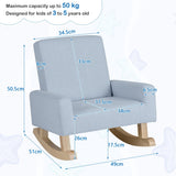 NNECW Kids Rocking Chair with Wood Legs &amp Anti-tipping Design-Blue