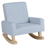 NNECW Kids Rocking Chair with Wood Legs &amp Anti-tipping Design-Blue