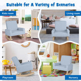 NNECW Kids Rocking Chair with Wood Legs &amp Anti-tipping Design-Blue