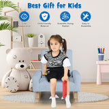 NNECW Kids Rocking Chair with Wood Legs &amp Anti-tipping Design-Blue