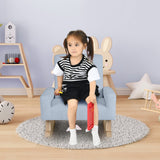 NNECW Kids Rocking Chair with Wood Legs &amp Anti-tipping Design-Blue