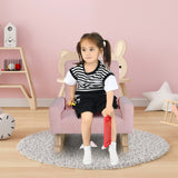 NNECW Kids Rocking Chair with Wood Legs &amp Anti-tipping Design-Pink