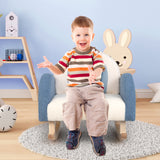 NNECW Kids Rocking Chair with Solid Wood Leg for 3-5 Years Old -Blue