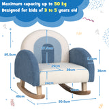 NNECW Kids Rocking Chair with Solid Wood Leg for 3-5 Years Old -Blue