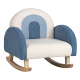 NNECW Kids Rocking Chair with Solid Wood Leg for 3-5 Years Old -Blue