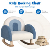 NNECW Kids Rocking Chair with Solid Wood Leg for 3-5 Years Old -Blue