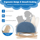 NNECW Kids Rocking Chair with Solid Wood Leg for 3-5 Years Old -Blue
