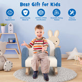 NNECW Kids Rocking Chair with Solid Wood Leg for 3-5 Years Old -Blue