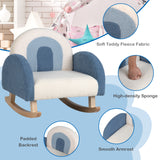 NNECW Kids Rocking Chair with Solid Wood Leg for 3-5 Years Old -Blue