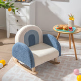 NNECW Kids Rocking Chair with Solid Wood Leg for 3-5 Years Old -Blue