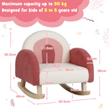 NNECW Kids Rocking Chair with Solid Wood Leg for 3-5 Years Old -Pink