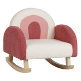 NNECW Kids Rocking Chair with Solid Wood Leg for 3-5 Years Old -Pink