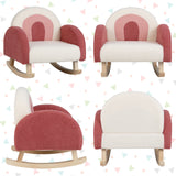 NNECW Kids Rocking Chair with Solid Wood Leg for 3-5 Years Old -Pink