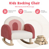NNECW Kids Rocking Chair with Solid Wood Leg for 3-5 Years Old -Pink