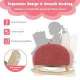NNECW Kids Rocking Chair with Solid Wood Leg for 3-5 Years Old -Pink