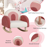 NNECW Kids Rocking Chair with Solid Wood Leg for 3-5 Years Old -Pink