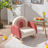 NNECW Kids Rocking Chair with Solid Wood Leg for 3-5 Years Old -Pink