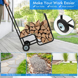 NNECW Firewood Cart with Durable Rubber Wheels for All-Terrain