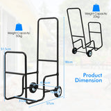 NNECW Firewood Cart with Durable Rubber Wheels for All-Terrain
