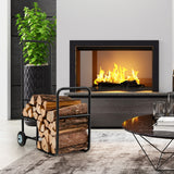 NNECW Firewood Cart with Durable Rubber Wheels for All-Terrain