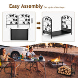 NNECW Heavy-Duty Firewood Rack with 50 kg Load Capacity for Stove Fire Pit