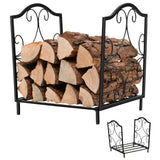 NNECW Heavy-Duty Steel Firewood Rack with 60kg Load Capacity for Indoor & Outdoor