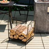 NNECW Heavy-Duty Steel Firewood Rack with 60kg Load Capacity for Indoor & Outdoor