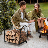 NNECW Heavy-Duty Steel Firewood Rack with 60kg Load Capacity for Indoor & Outdoor