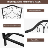 NNECW Heavy-Duty Steel Firewood Rack with 60kg Load Capacity for Indoor & Outdoor