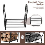NNECW Heavy-Duty Steel Firewood Rack with 60kg Load Capacity for Indoor & Outdoor