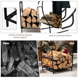 NNECW Heavy-Duty Steel Firewood Rack with 60kg Load Capacity for Indoor & Outdoor