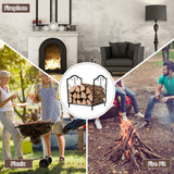 NNECW Heavy-Duty Steel Firewood Rack with 60kg Load Capacity for Indoor & Outdoor