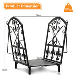 NNECW Decorative Firewood Rack with Handles and Raised Legs for Indoor and Outdoor Use