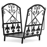 NNECW Decorative Firewood Rack with Handles and Raised Legs for Indoor and Outdoor Use