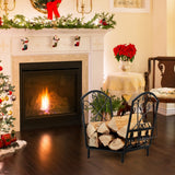 NNECW Decorative Firewood Rack with Handles and Raised Legs for Indoor and Outdoor Use
