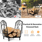 NNECW Decorative Firewood Rack with Handles and Raised Legs for Indoor and Outdoor Use