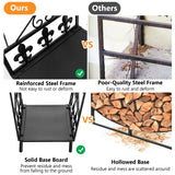 NNECW Decorative Firewood Rack with Handles and Raised Legs for Indoor and Outdoor Use