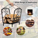 NNECW Decorative Firewood Rack with Handles and Raised Legs for Indoor and Outdoor Use