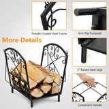 NNECW Decorative Firewood Rack with Handles and Raised Legs for Indoor and Outdoor Use