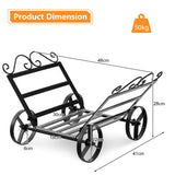 NNECW Decorative Firewood Rack with 4 Wheels for Indoor & Outdoor