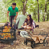 NNECW Decorative Firewood Rack with 4 Wheels for Indoor & Outdoor