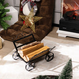 NNECW Decorative Firewood Rack with 4 Wheels for Indoor & Outdoor
