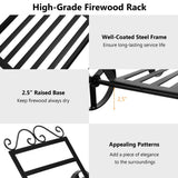 NNECW Decorative Firewood Rack with 4 Wheels for Indoor & Outdoor