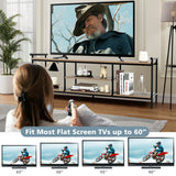 NNECW 3-Tier TV Stand with Storage Shelves for TVs up to 60-
